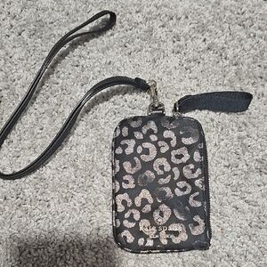 Kate Spade Black Leopard Print Wristlet